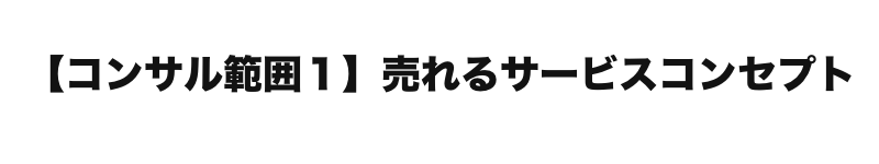 【コンサル範囲１】売れるサービスコンセプト作り